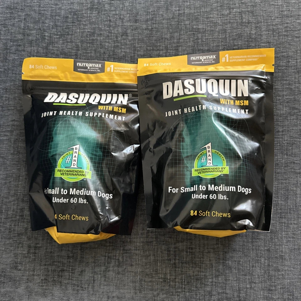 2X NUTRAMAX DASUQUIN 84 CHEWS SMALL MEDIUM DOG