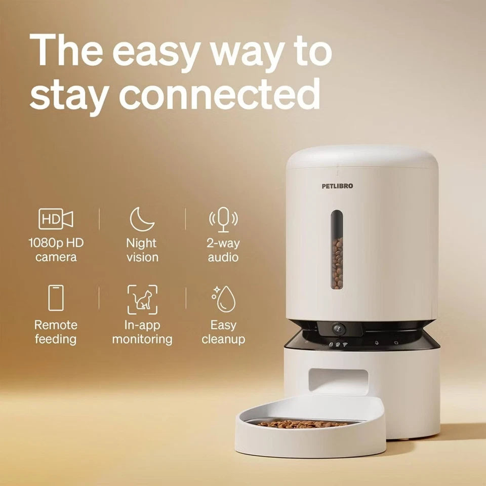 Petlibro 5L Dog and Cat Feeder with Granary Camera - White with