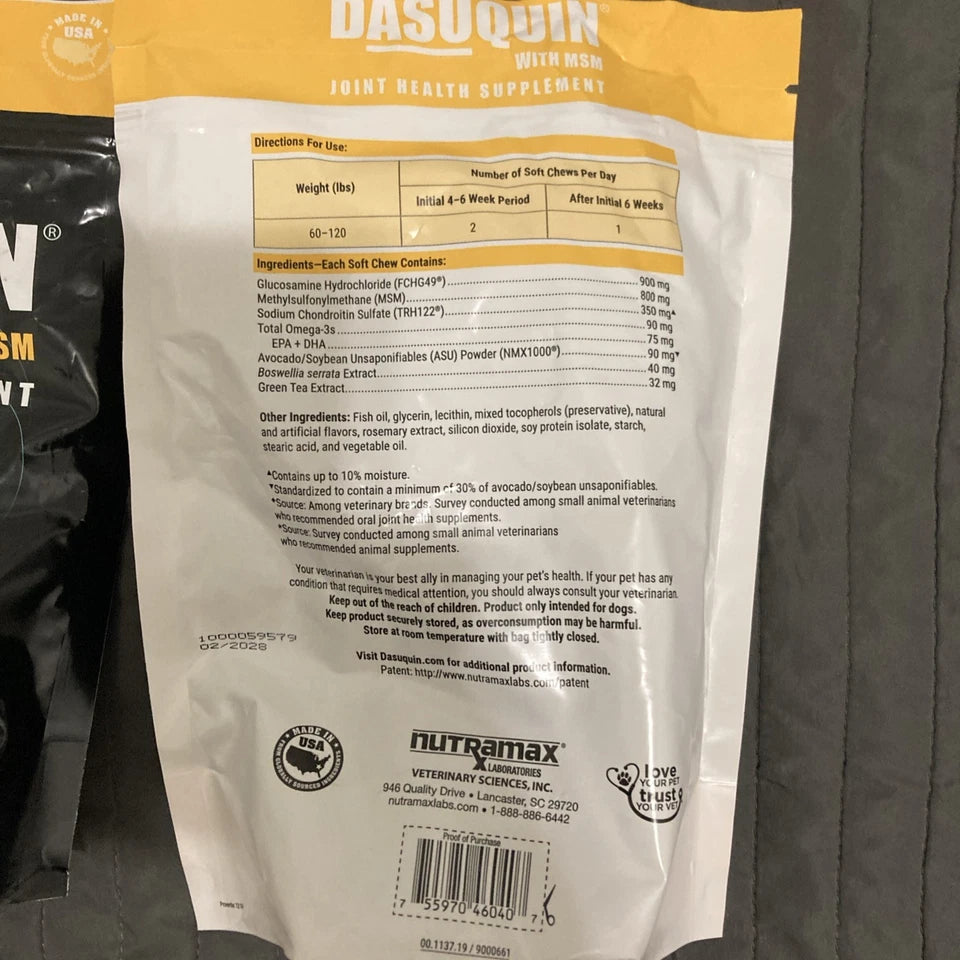 2 Packs 84ct Dasuquin w/MSM Joint Health Supplement LARGE Dogs Exp. 2028 New Er2