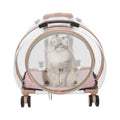 Transparent & Fully Breathable Dog/Cat Carrier with Rolling Wheels for Traveling